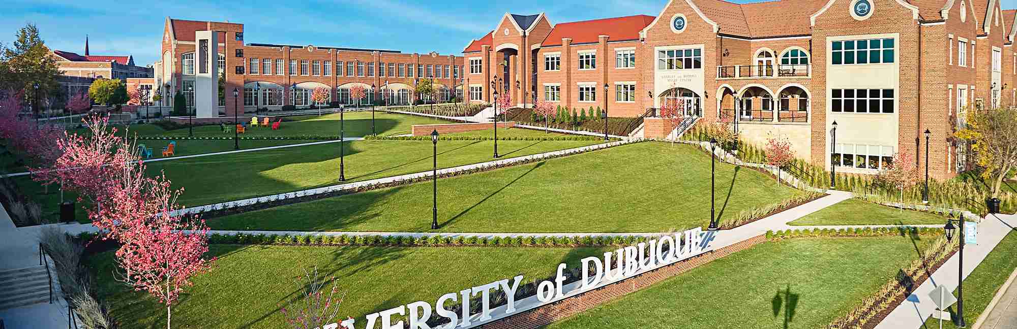 University of Dubuque letters on the south common lawn